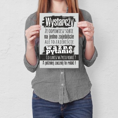 Plakat metalowy Zajebiście ważne pytanie Prezent