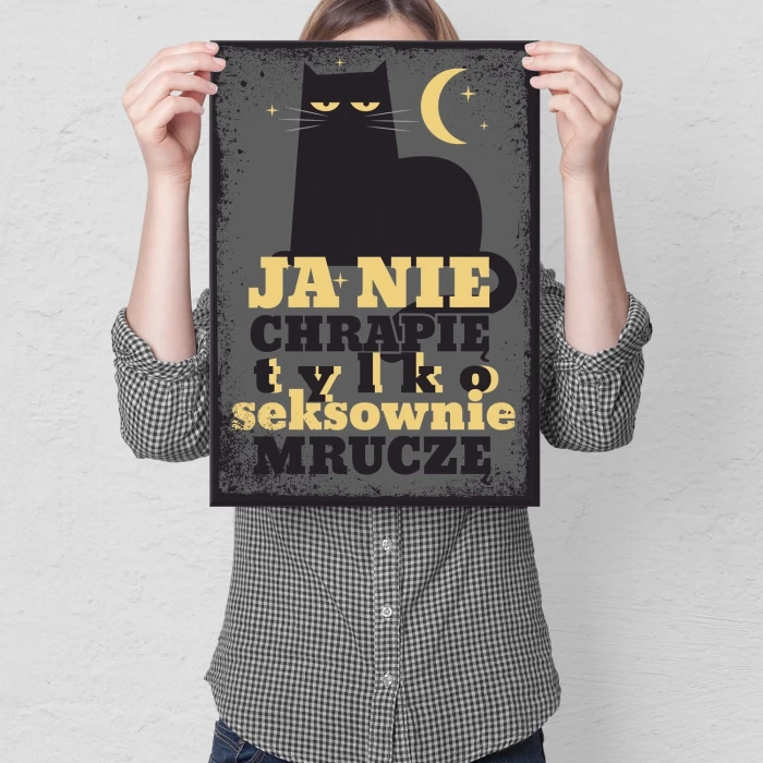 Plakat metalowy Seksownie mruczę Prezent