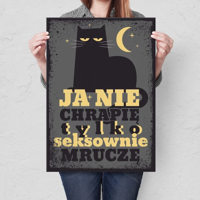 Plakat metalowy Seksownie mruczę Prezent