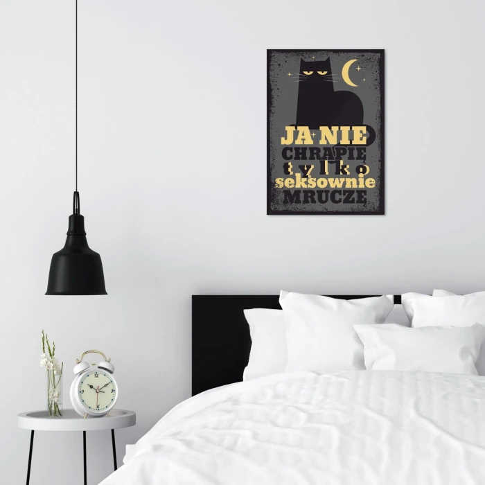 Plakat metalowy Seksownie mruczę Prezent