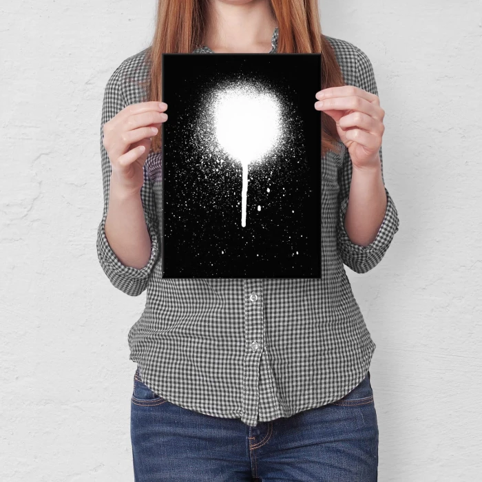 Plakat metalowy black and white Prezent