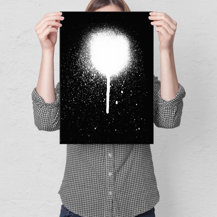 Plakat metalowy black and white Prezent