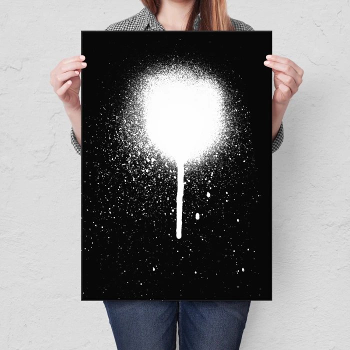 Plakat metalowy black and white Prezent