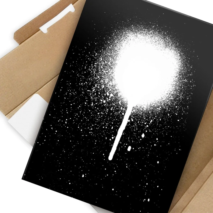 Plakat metalowy black and white Prezent