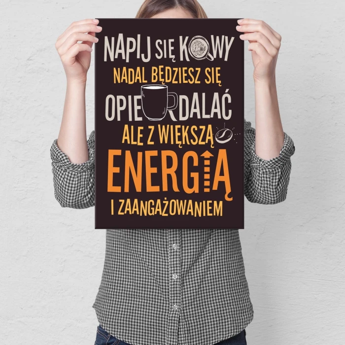 Plakat metalowy Napij się kawy Prezent