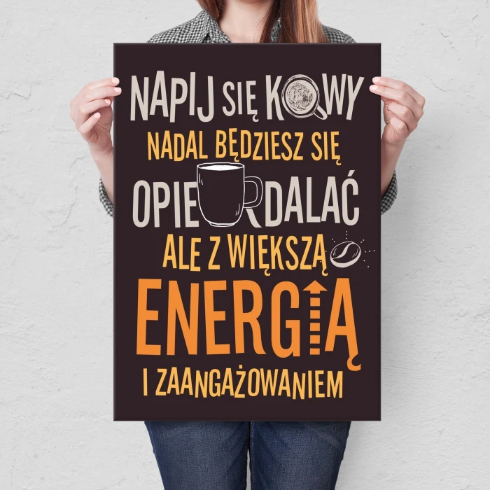 Plakat metalowy Napij się kawy Prezent