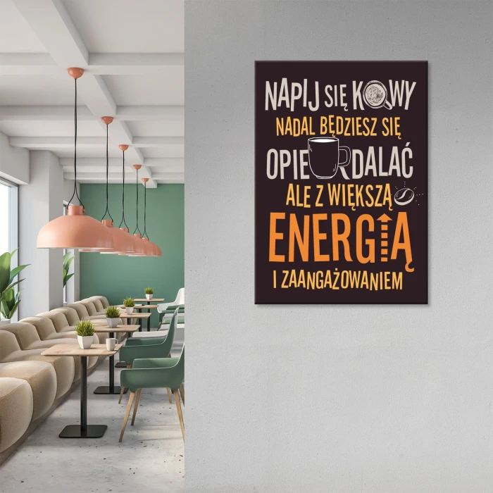 Plakat metalowy Napij się kawy Prezent