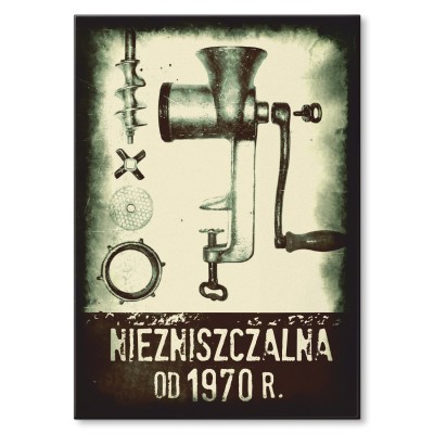 Plakat metalowy Maszynka PRL Prezent