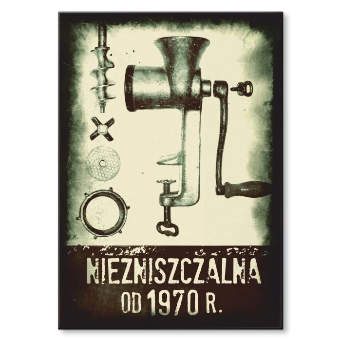 Plakat metalowy Maszynka PRL Prezent