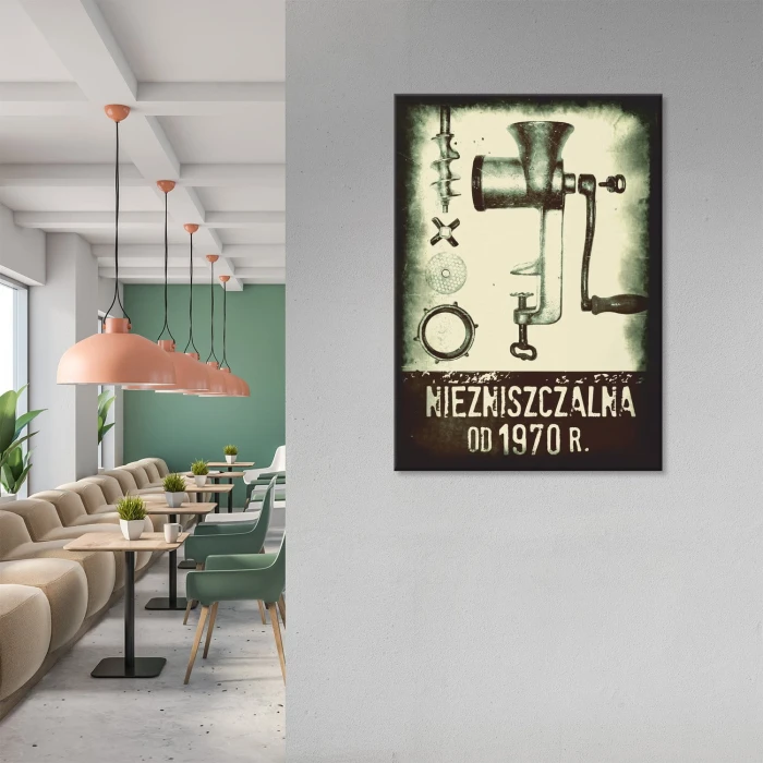 Plakat metalowy Maszynka PRL Prezent