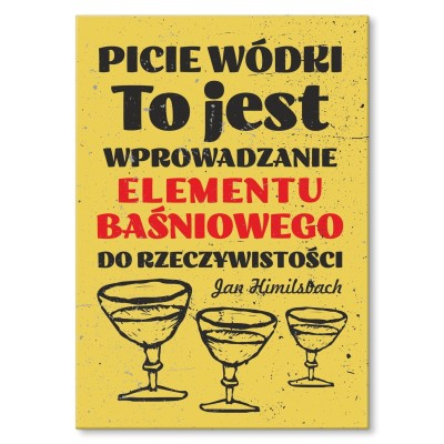 Plakat metalowy Picie wódki Prezent