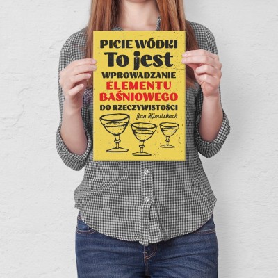 Plakat metalowy Picie wódki Prezent