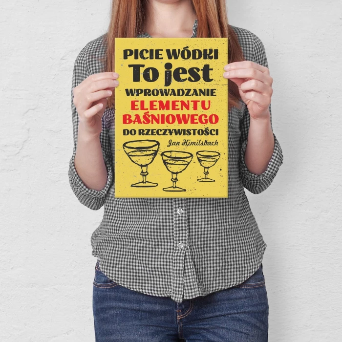 Plakat metalowy Picie wódki Prezent