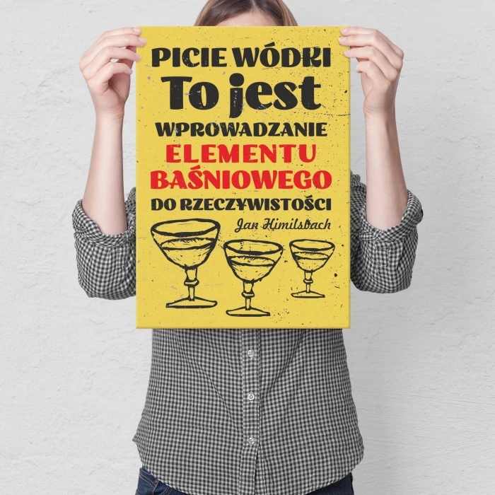 Plakat metalowy Picie wódki Prezent