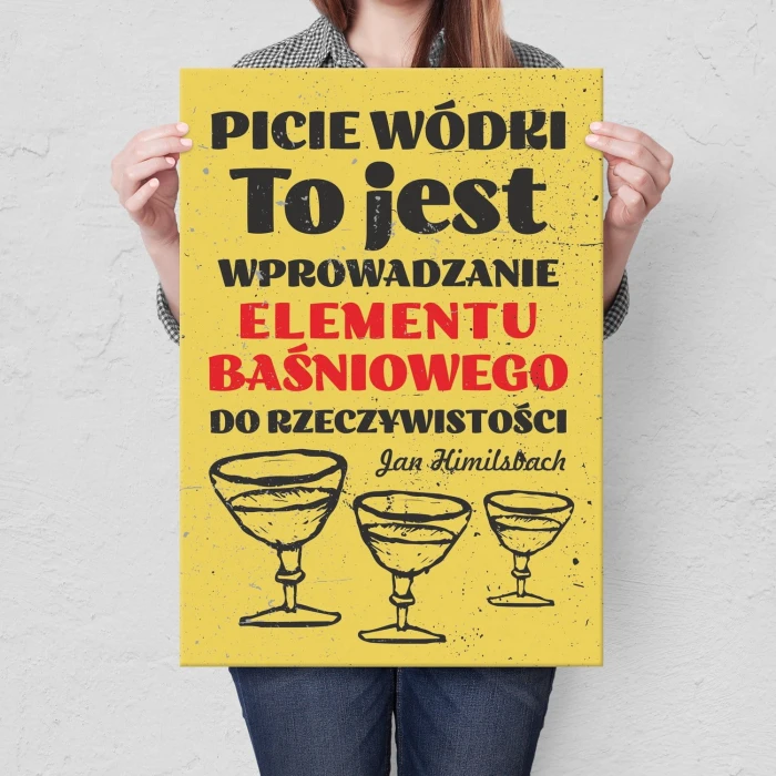 Plakat metalowy Picie wódki Prezent