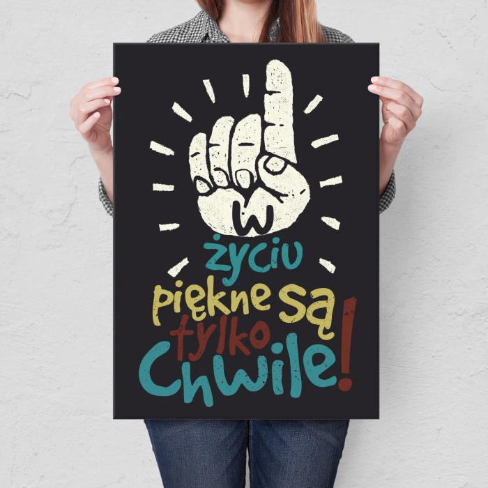 Plakat metalowy W życiu piękne są chwile Prezent