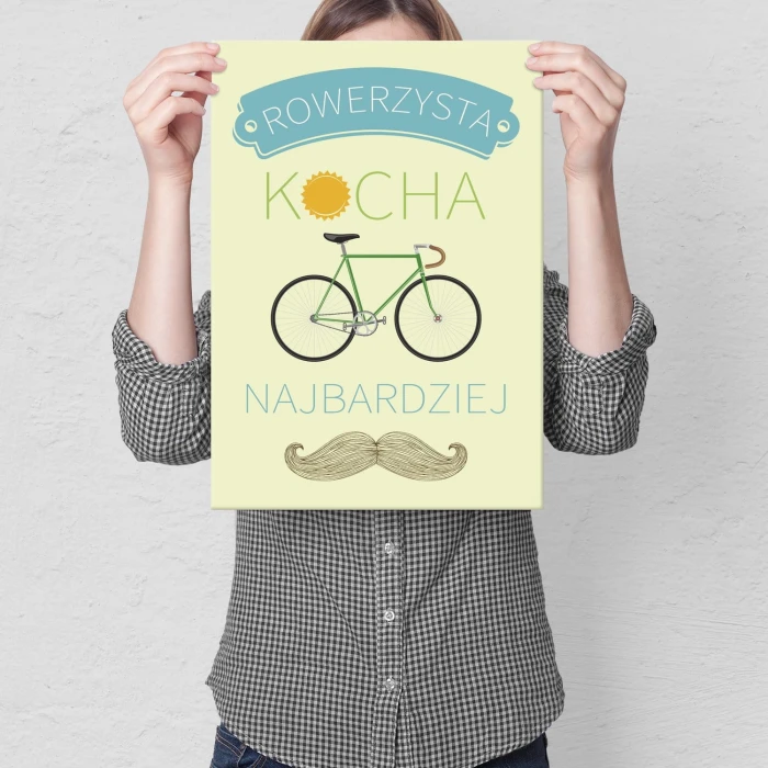 Plakat metalowy Rowerzysta kocha najbardziej Prezent