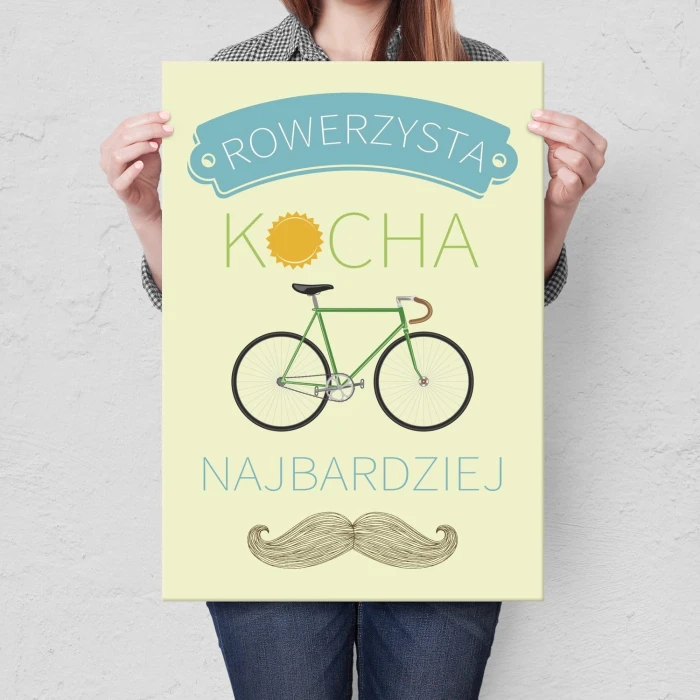 Plakat metalowy Rowerzysta kocha najbardziej Prezent