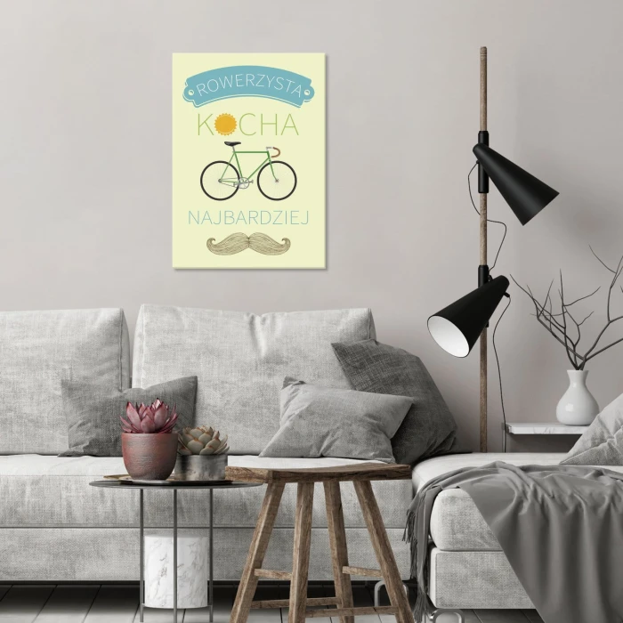 Plakat metalowy Rowerzysta kocha najbardziej Prezent