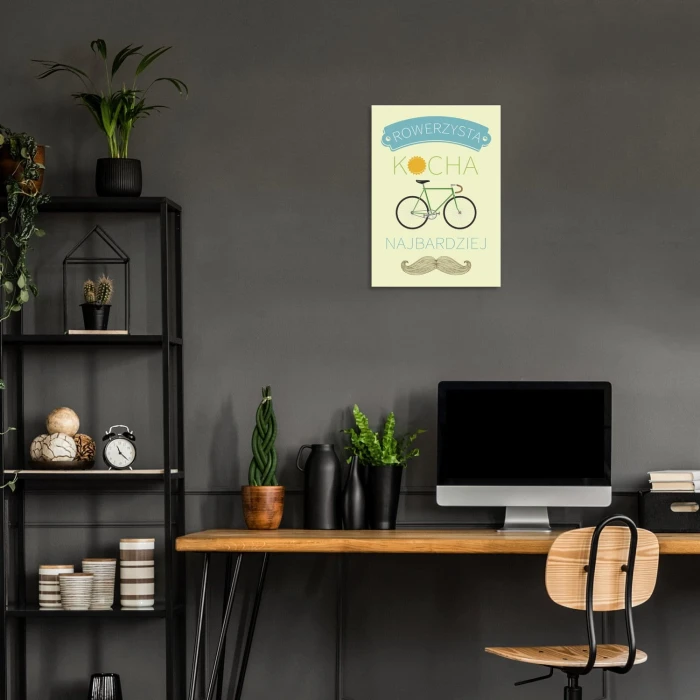 Plakat metalowy Rowerzysta kocha najbardziej Prezent