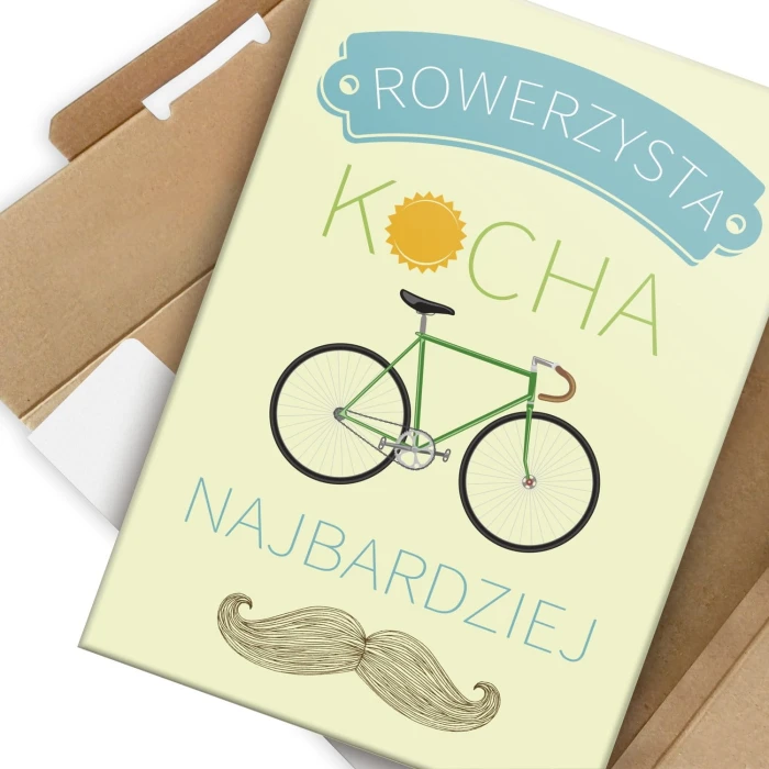 Plakat metalowy Rowerzysta kocha najbardziej Prezent
