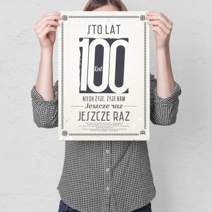 Plakat metalowy Sto lat Prezent
