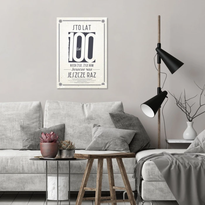 Plakat metalowy Sto lat Prezent