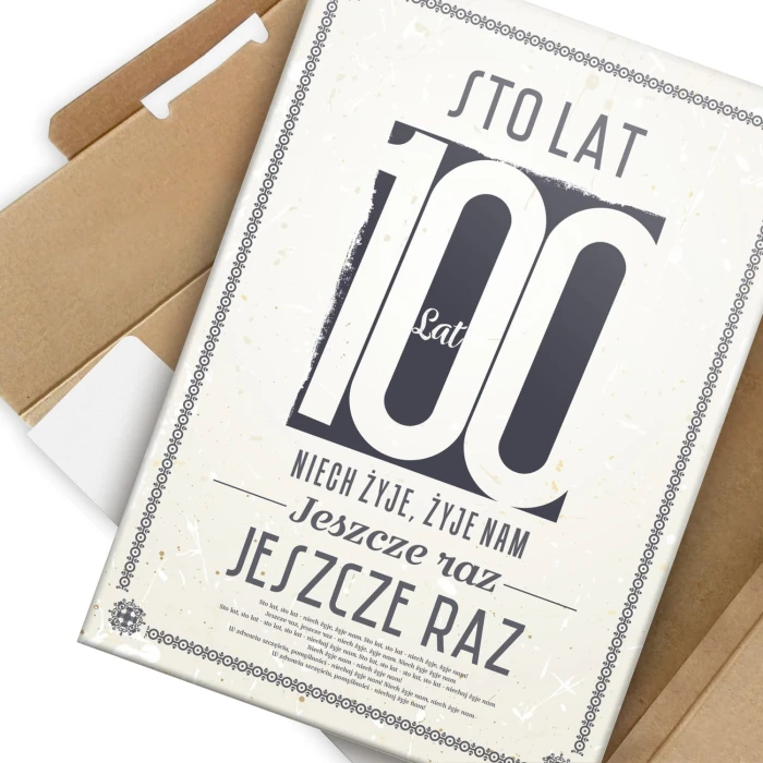 Plakat metalowy Sto lat Prezent