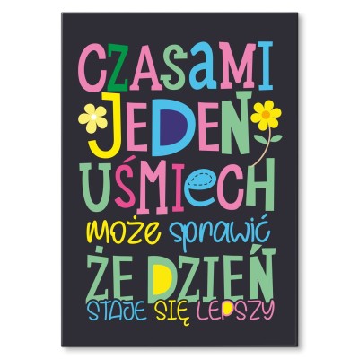 Plakat metalowy Jeden uśmiech Prezent