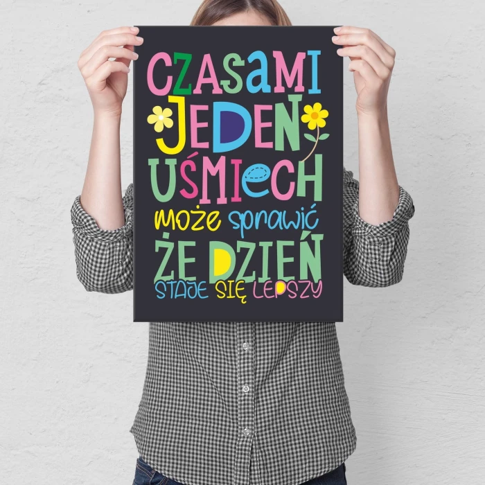 Plakat metalowy Jeden uśmiech Prezent