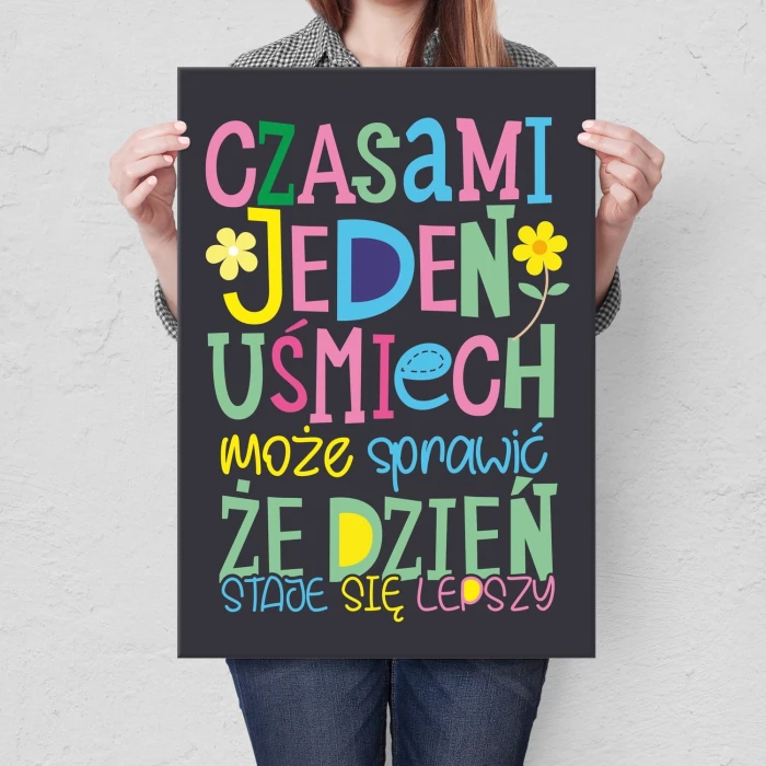Plakat metalowy Jeden uśmiech Prezent
