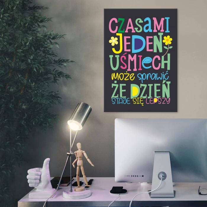 Plakat metalowy Jeden uśmiech Prezent