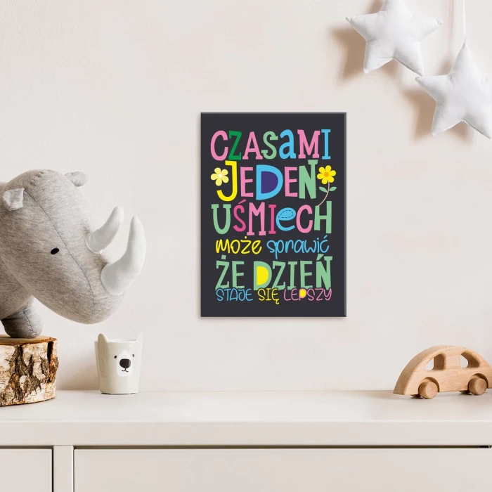 Plakat metalowy Jeden uśmiech Prezent