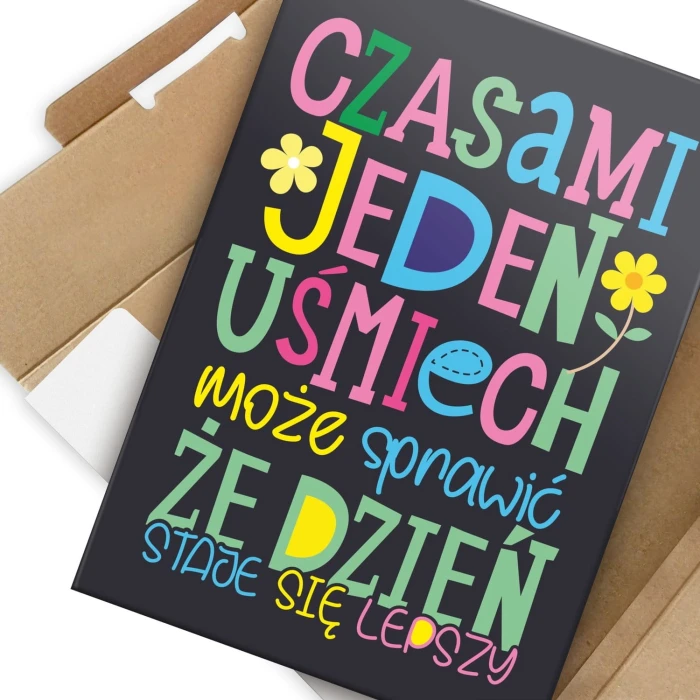 Plakat metalowy Jeden uśmiech Prezent
