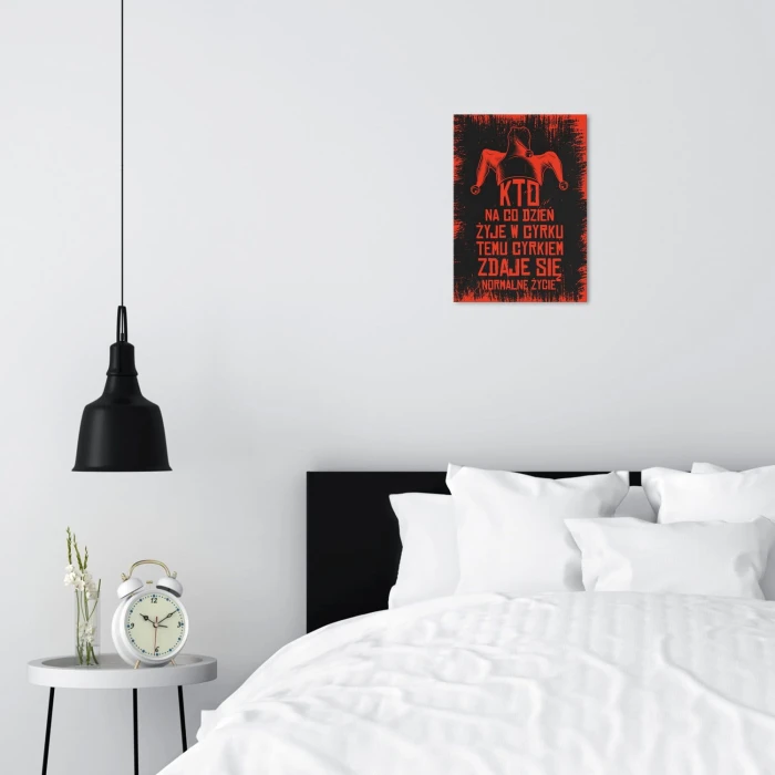 Plakat metalowy Żyję w cyrku Prezent