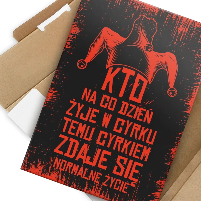 Plakat metalowy Żyję w cyrku Prezent