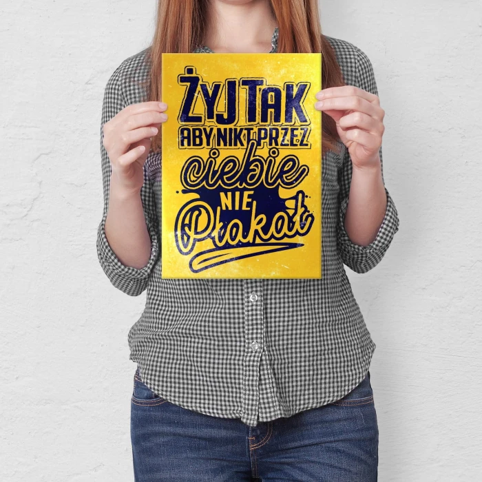 Plakat metalowy Żyj tak Prezent