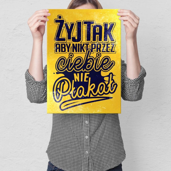 Plakat metalowy Żyj tak Prezent