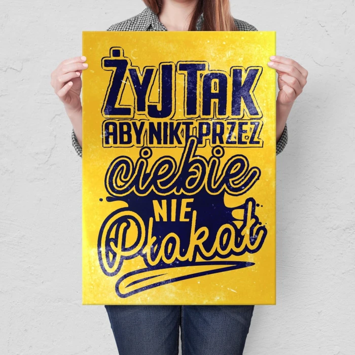 Plakat metalowy Żyj tak Prezent