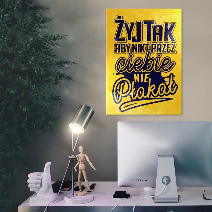 Plakat metalowy Żyj tak Prezent