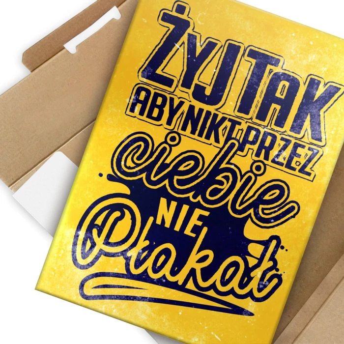 Plakat metalowy Żyj tak Prezent