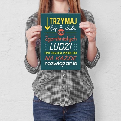 Plakat metalowy Trzymaj się z dala Prezent
