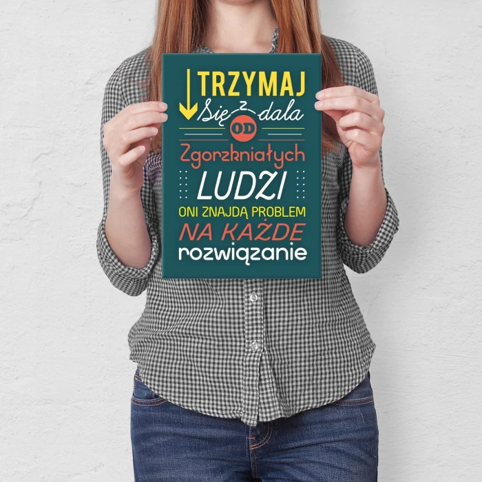 Plakat metalowy Trzymaj się z dala Prezent