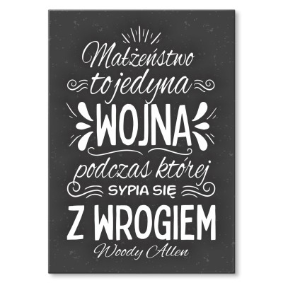 Plakat metalowy Małżeństwo to wojna Prezent