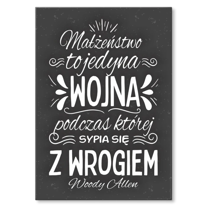 Plakat metalowy Małżeństwo to wojna Prezent