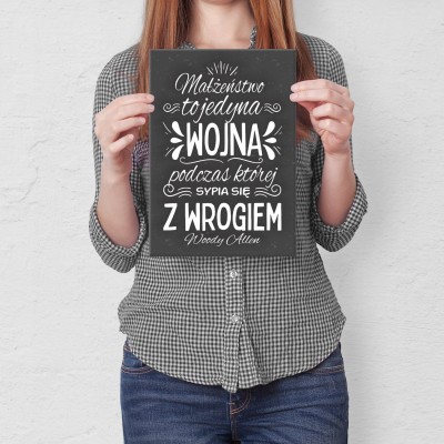 Plakat metalowy Małżeństwo to wojna Prezent