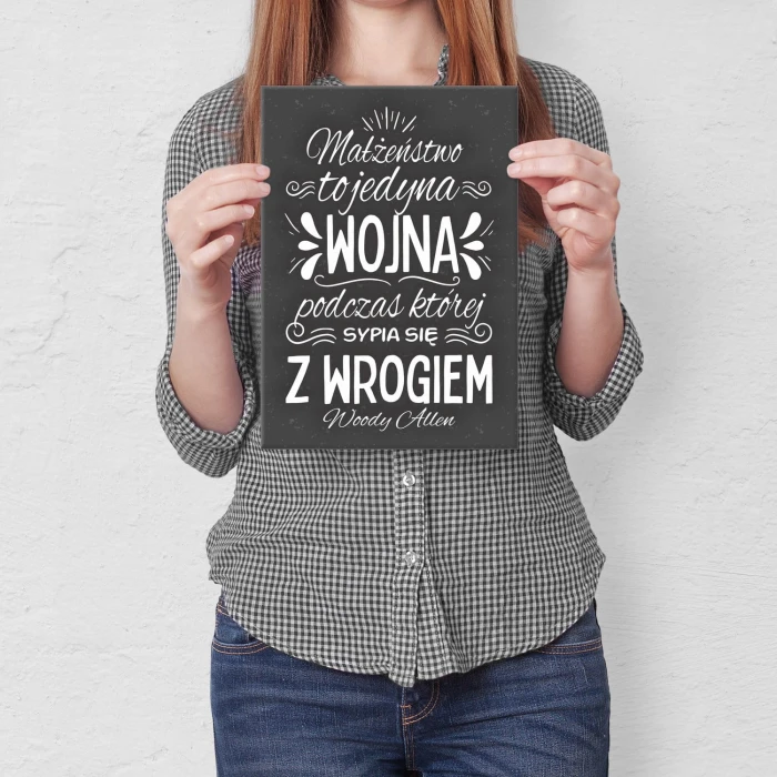 Plakat metalowy Małżeństwo to wojna Prezent