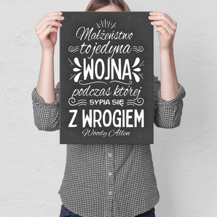 Plakat metalowy Małżeństwo to wojna Prezent