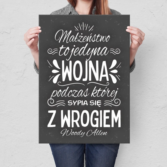 Plakat metalowy Małżeństwo to wojna Prezent