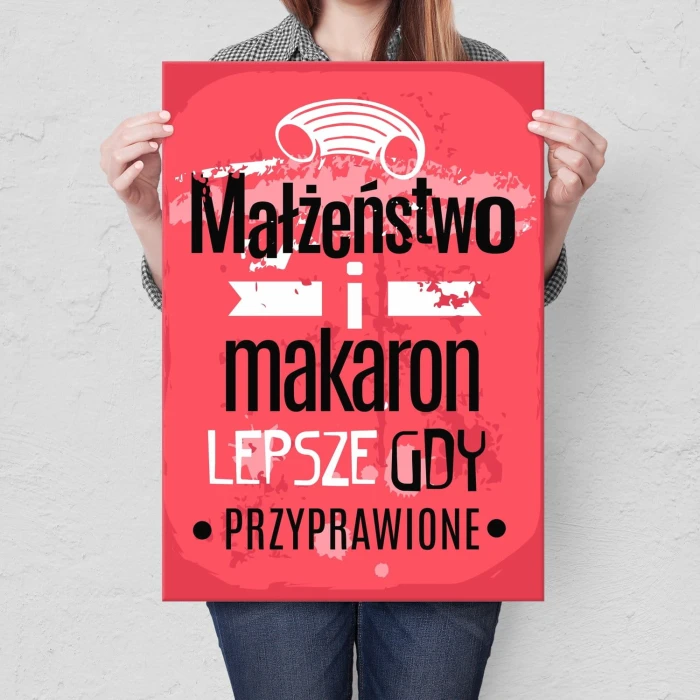 Plakat metalowy Małżeństwo i makaron Prezent